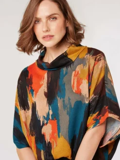 Apricot Blusen<Damen Blusenshirt gelb gemustert