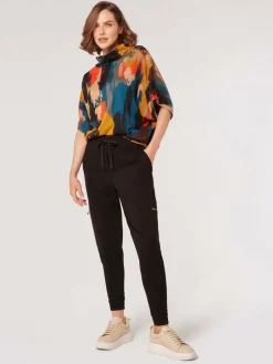 Apricot Blusen<Damen Blusenshirt gelb gemustert