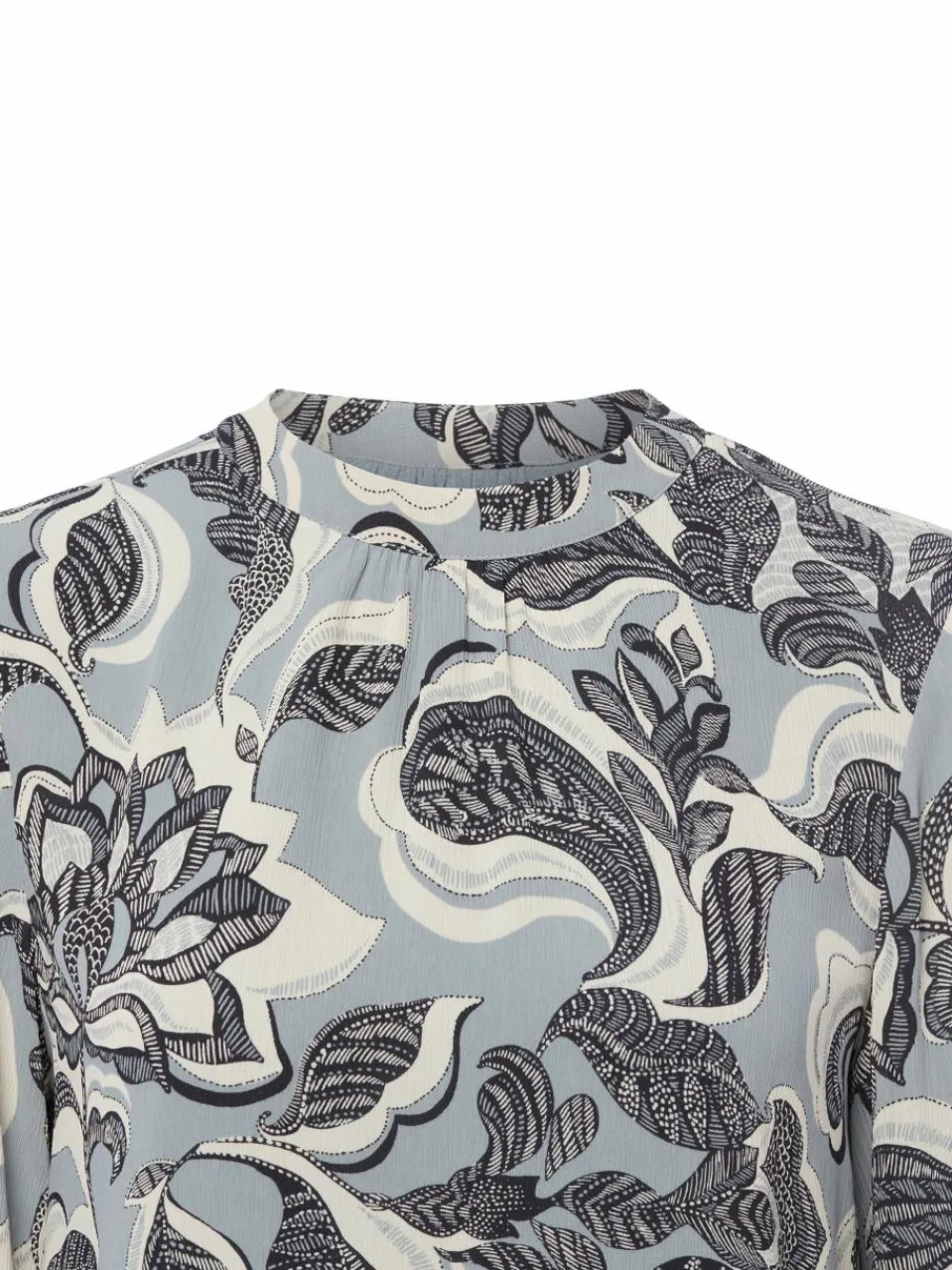 comma Blusen<Damen Blusenshirt hellblau mehrfarbig gemustert