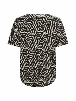 Street One Blusen<Damen Blusenshirt schwarz beige gemustert