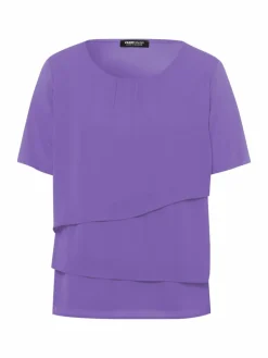 Frank Walder Blusen<Damen Blusenshirt flieder lila uni