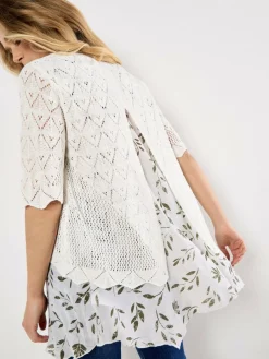 Apricot Blusen<Damen Blusenshirt weiß gemustert