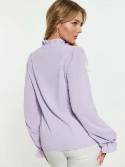 Faina Blusen<Damen Blusenshirt purple uni