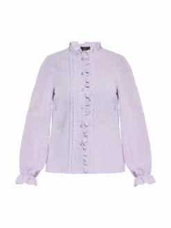 Faina Blusen<Damen Blusenshirt purple uni