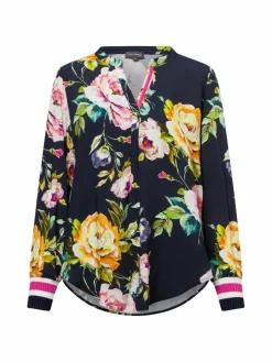 Franco Callegari Blusen<Damen Blusenshirt mehrfarbig schwarz gemustert