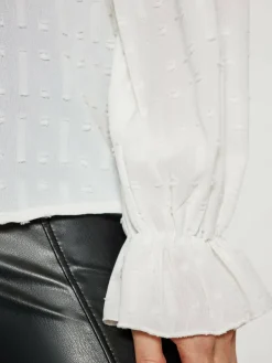 Faina Blusen<Damen Blusenshirt weiß uni