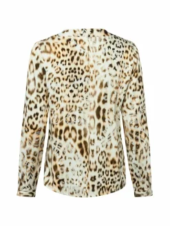 Emily van den Bergh Blusen<Damen Blusenshirt beige braun gemustert