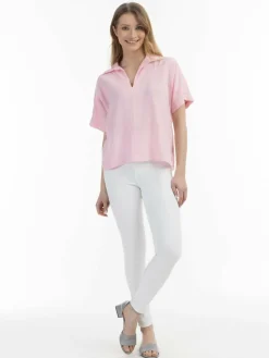 Usha Blusen<Damen Blusenshirt rosa uni