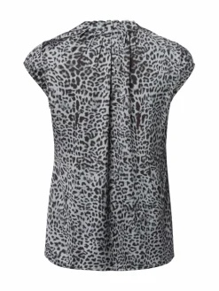 comma Blusen<Damen Blusenshirt grau gemustert