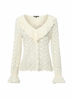 zero Blusen<Damen Blusenshirt ecru uni