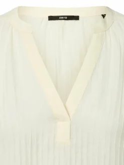 zero Blusen<Damen Blusenshirt ecru strukturiert