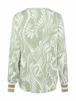 Franco Callegari Blusen<Damen Blusenshirt lind weiß gemustert