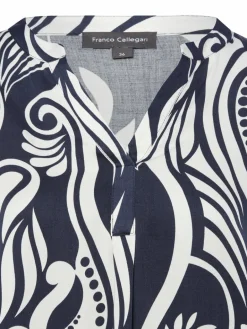 Franco Callegari Blusen<Damen Blusenshirt marine weiß gemustert