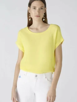 Oui Blusen<Damen Blusenshirt gelb uni