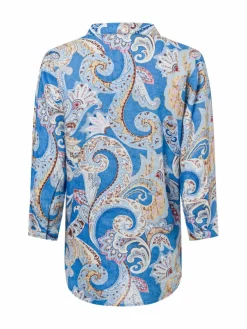 Franco Callegari Blusen<Damen Blusenshirt blau mehrfarbig gemustert