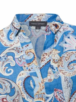 Franco Callegari Blusen<Damen Blusenshirt blau mehrfarbig gemustert