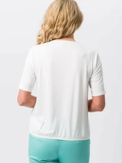 Frank Walder Blusen<Damen Blusenshirt ecru weiß uni