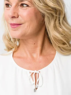 Frank Walder Blusen<Damen Blusenshirt ecru weiß uni