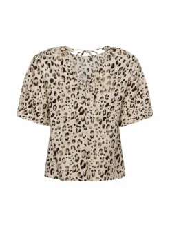 Msch Copenhagen Blusen<Damen Blusenshirt - MSCHAlyona Vlora beige braun gemustert