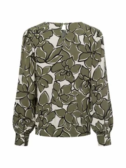 Vila Blusen<Damen Blusenshirt - VIMara schilf ecru gemustert