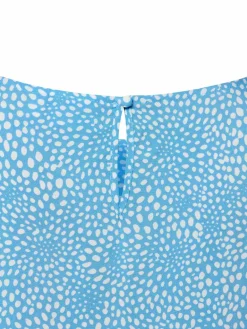 Vila Blusen<Damen Blusenshirt - VIPaya hellblau weiß gemustert