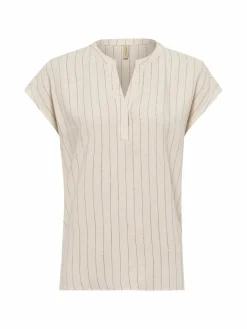 Damen soyaconcept® Blusen>Damen Blusenshirt mit Leinen-Anteil - SC-Poula 1