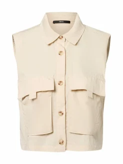 zero Blusen<Damen Blusentop beige uni