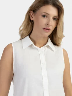 Usha Blusen<Damen Blusentop weiß uni