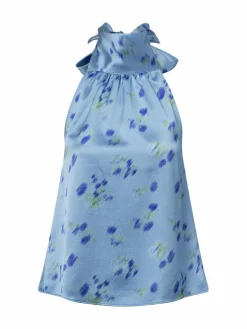 HUGO Blusen<Damen Blusentop - Carloti hellblau royal gemustert