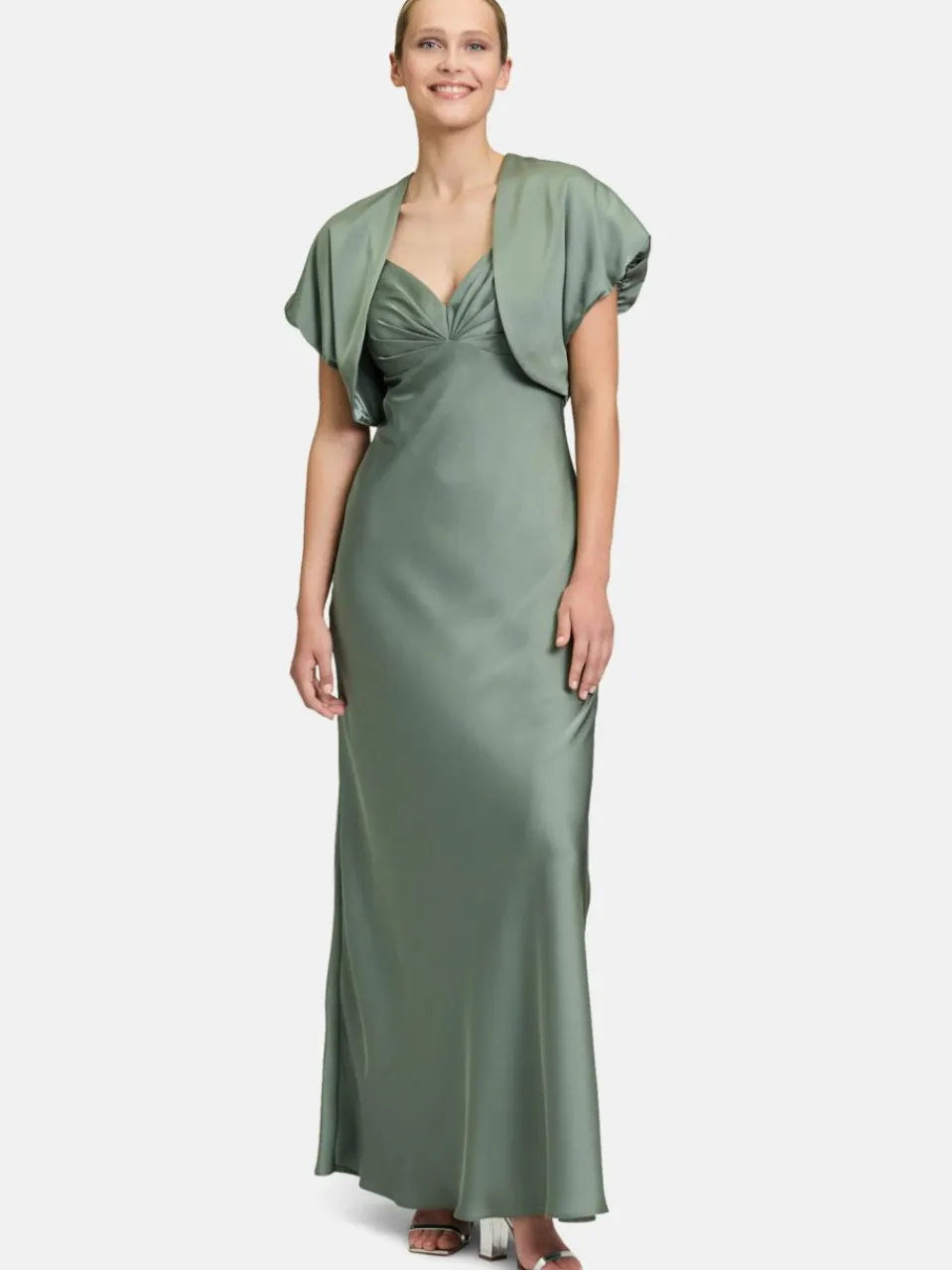 Vera Mont Blazer<Damen Bolero-Jacke grün uni