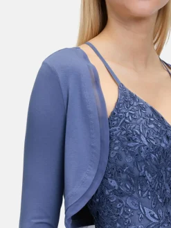 Vera Mont Pullover & Strickjacken<Damen Bolero-Jacke blau uni