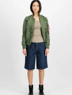 Alpha Industries Jacken & Westen<Damen Bomberjacke grün uni