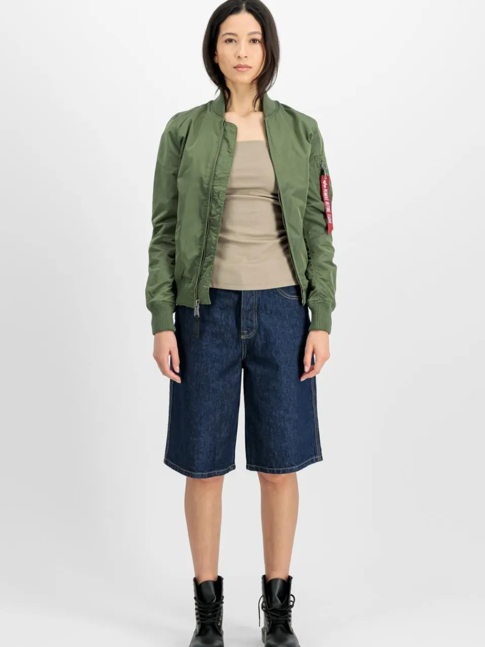 Alpha Industries Jacken & Westen<Damen Bomberjacke grün uni