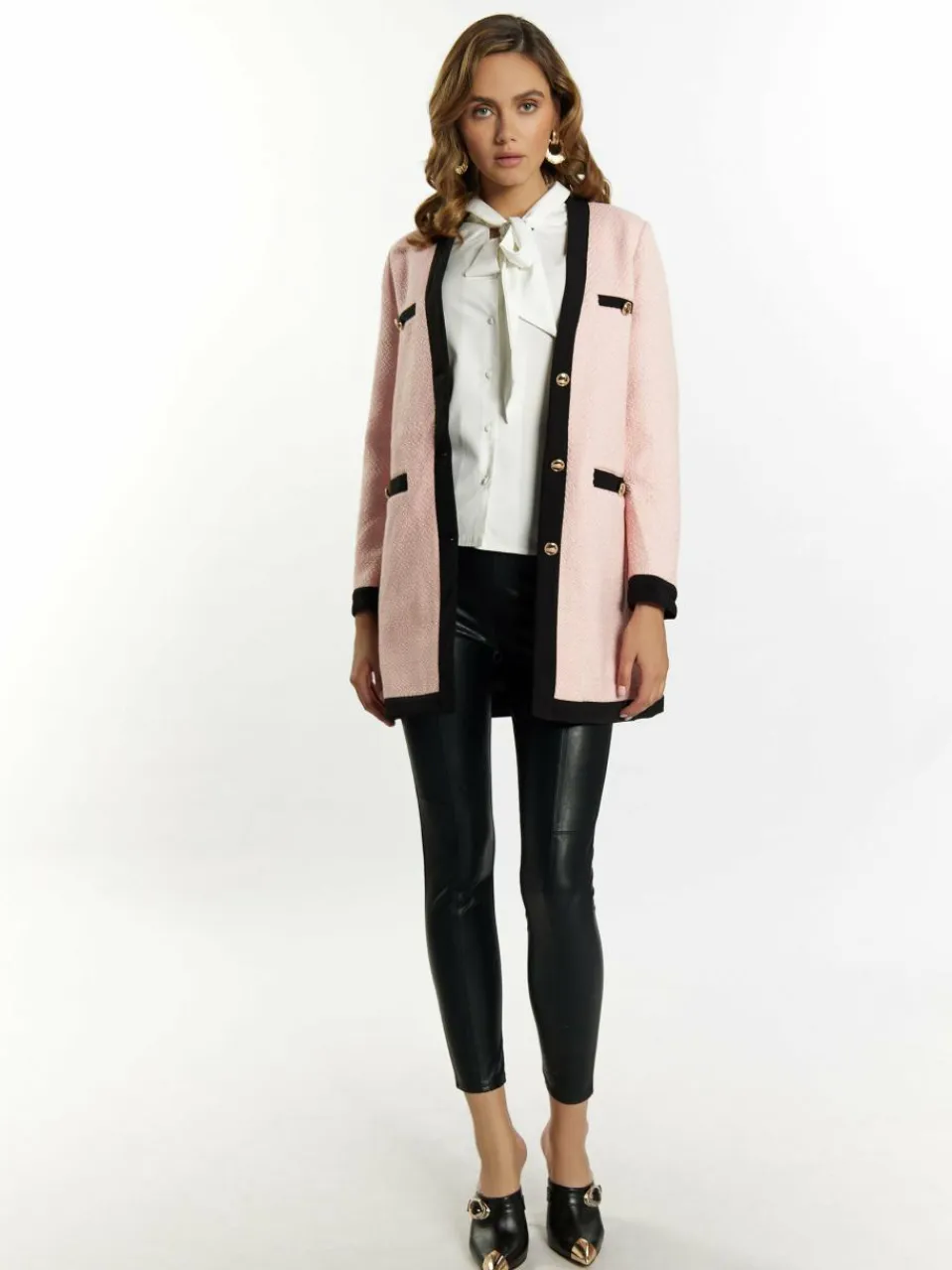 Faina Blazer<Damen Bouclé Blazer rosa uni