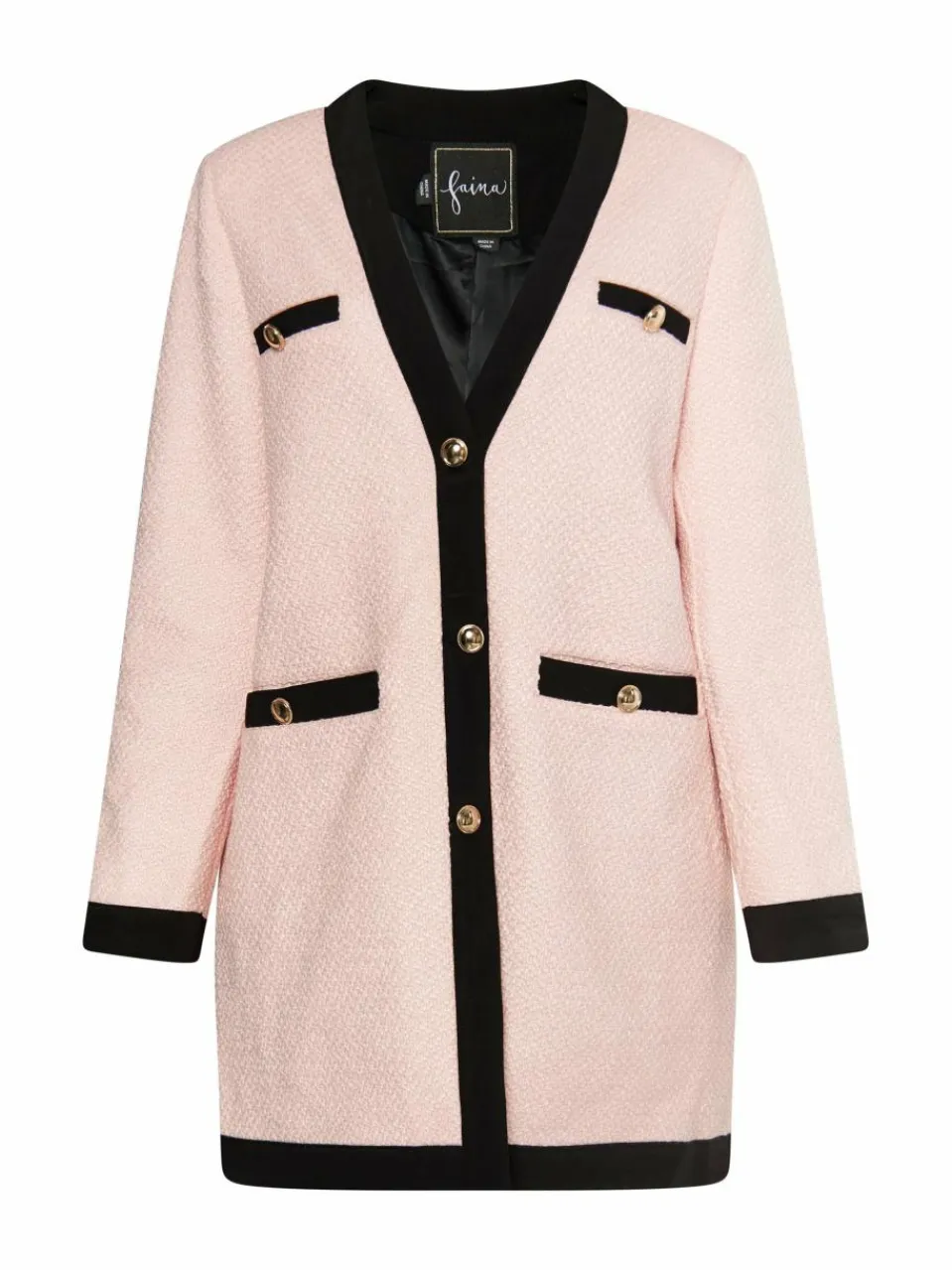 Faina Blazer<Damen Bouclé Blazer rosa uni