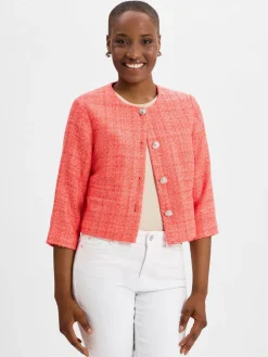 Betty Barclay Blazer<Damen Bouclé-Kastenjacke koralle strukturiert