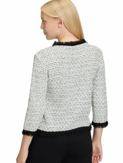 Betty & Co Pullover & Strickjacken<Damen Bouclé-Pullover ecru schwarz strukturiert