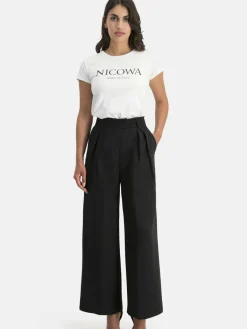 Nicowa Hosen<Damen Bundfaltenhose - RONICA schwarz uni