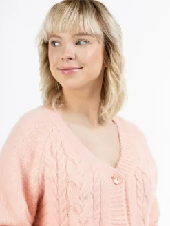 MyMo Pullover & Strickjacken<Damen Cardigan rosa gemustert