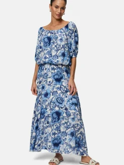 zero Blusen<Damen Carmenbluse mehrfarbig gemustert