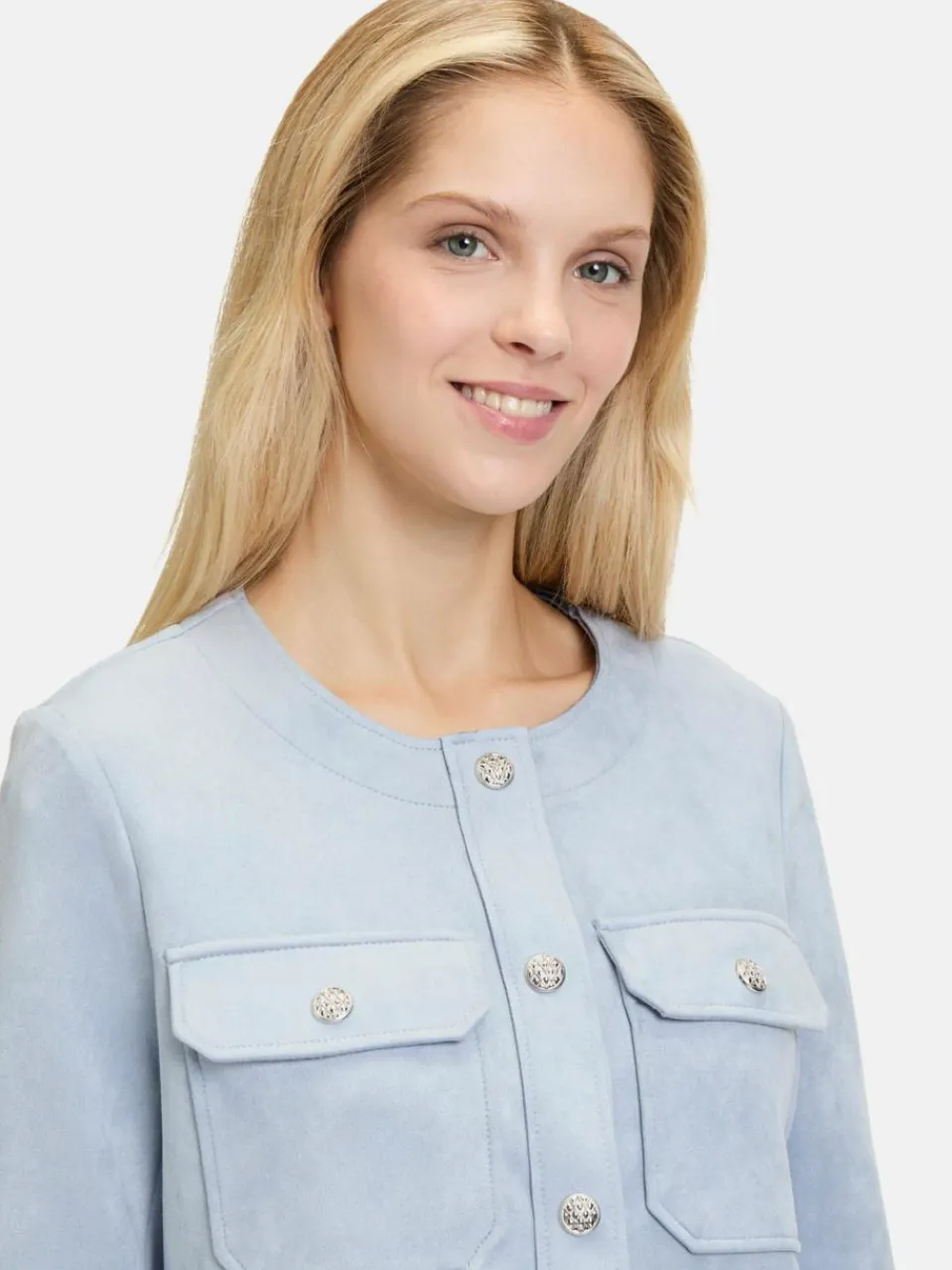 Cartoon Blazer<Damen Casual-Jacke blau aqua uni