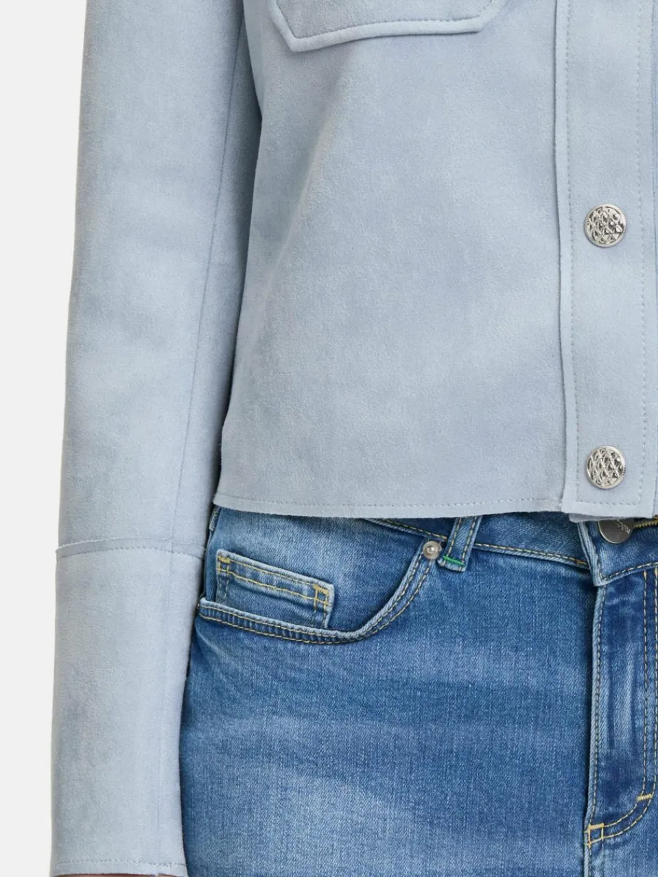 Cartoon Blazer<Damen Casual-Jacke blau aqua uni