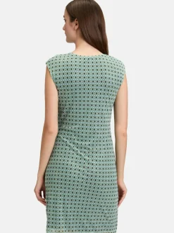 Cartoon Kleider<Damen Casual-Kleid mehrfarbig petrol gemustert