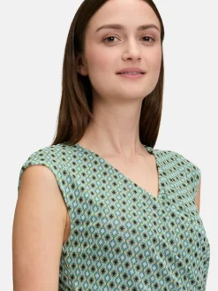 Cartoon Kleider<Damen Casual-Kleid mehrfarbig petrol gemustert