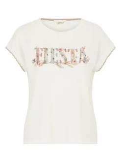 Cartoon Shirts & Tops<Damen Casual-Shirt weiß mehrfarbig bedruckt