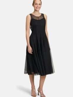 Vera Mont Kleider<Damen Cocktailkleid schwarz uni