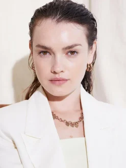 Echtzeit Schmuck<Damen Creole - Modern Lines roségold uni