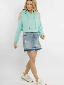 Damen IZIA Sweatshirts & Sweatjacken>Damen Cropped Hoodie