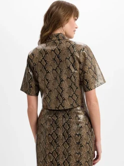 Damen HUGO Blusen>Damen Cropped-Bluse - Ceni-1