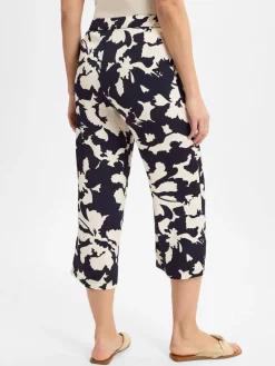 comma Hosen<Damen Culotte marine weiß gemustert